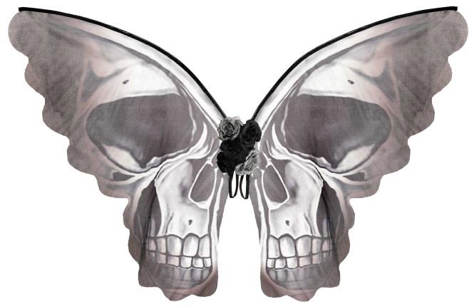 Skeleton Skull Head Butterfly Wings Adult Costume Accessory