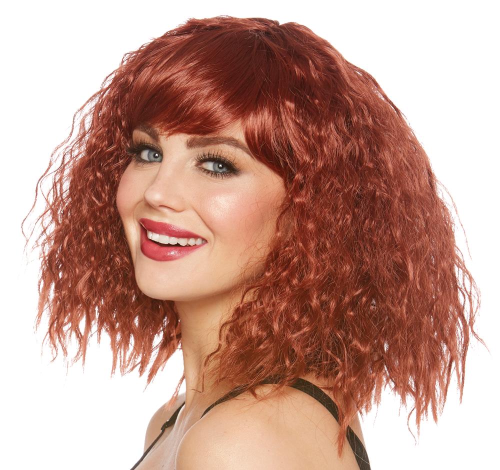 Auburn Mid-Length Beach Wave Bob Adult Wig