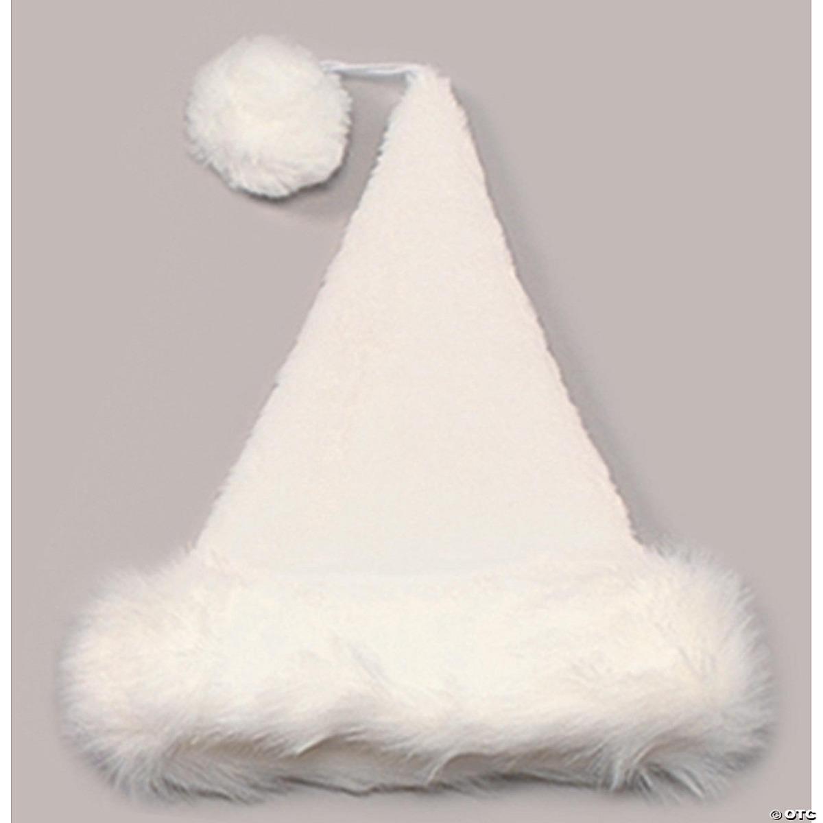 White Plush Santa Adult Hat