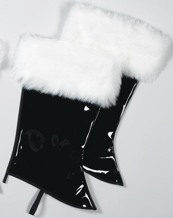Patent Leather Santa Boot Tops Adult Costume Accessory