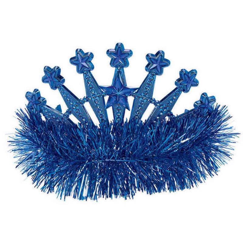 Blue Star Tiara With Tinsel