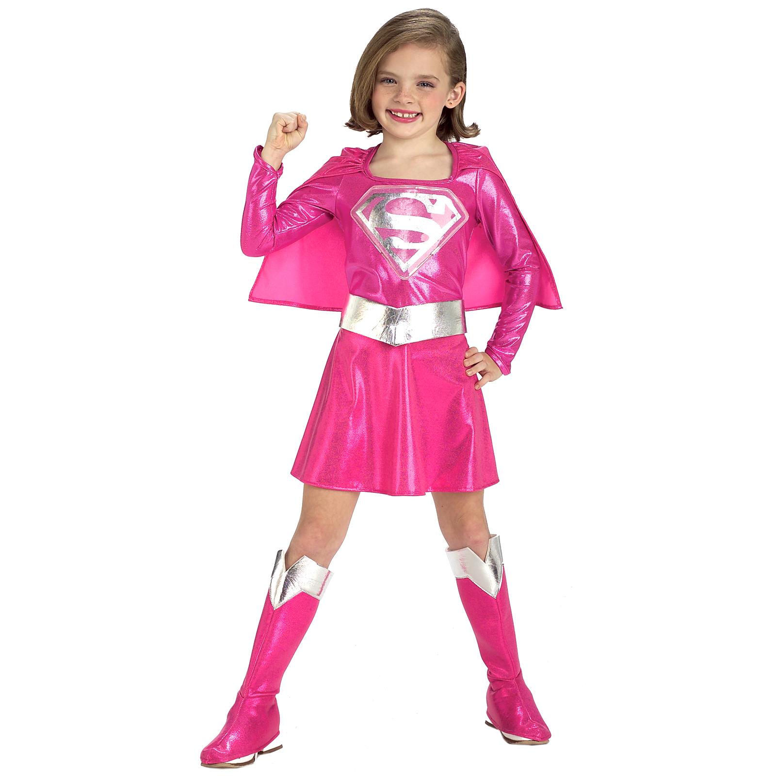 Pink Supergirl Child Costume Medium