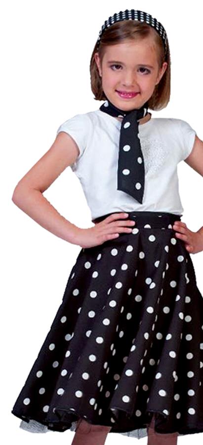 Sock Hop Black White Skirt Child Costume Accessory