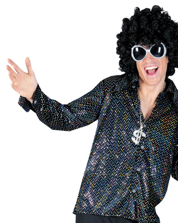 Boogie Night Disco Black Adult Shirt Large