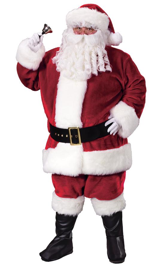Santa Suit Plush Crimson Adult Costume XL