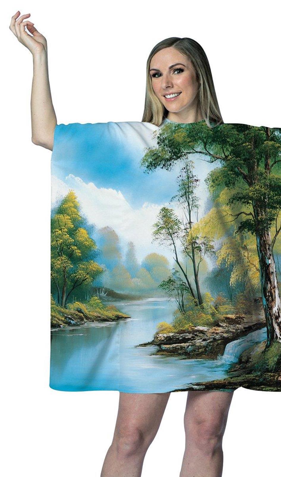 Bob Ross Tree Painting Tunic Dress Adult Costume