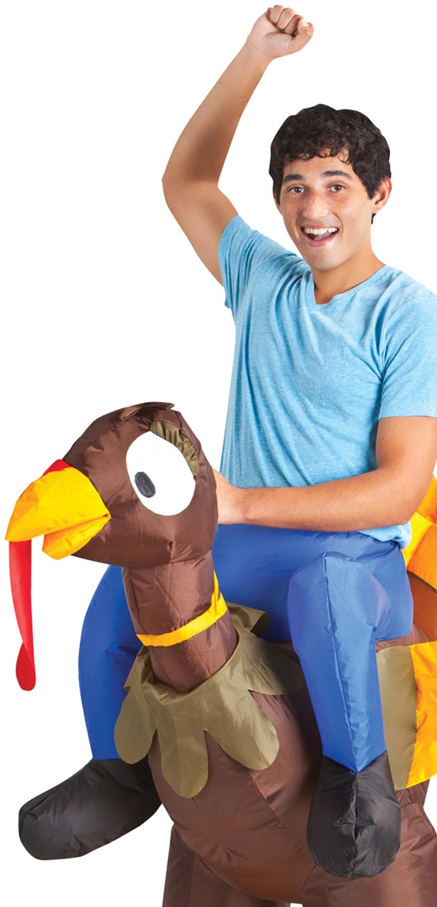 Inflatable Riding Turkey Adult Costume