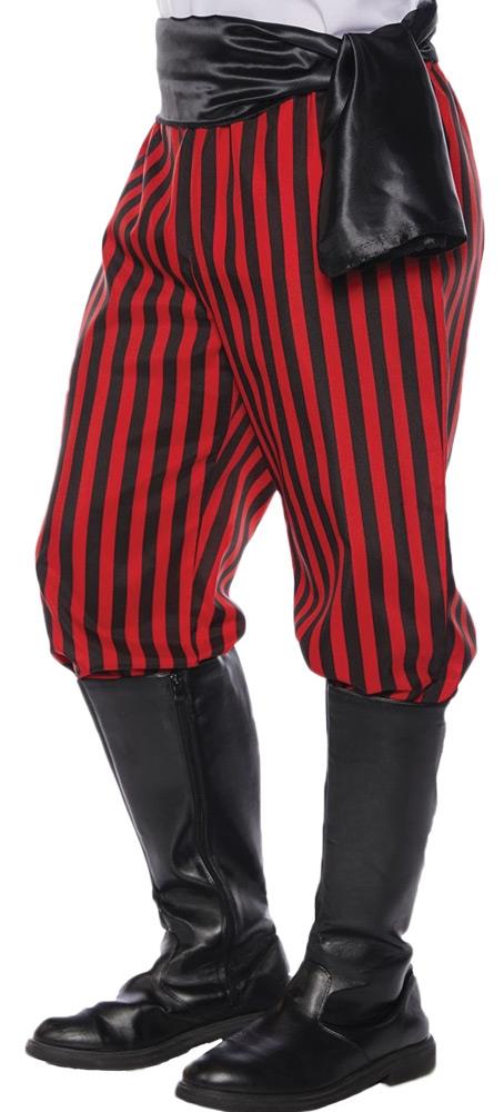 Red Black Pirate Pants Adult Costume Accessory