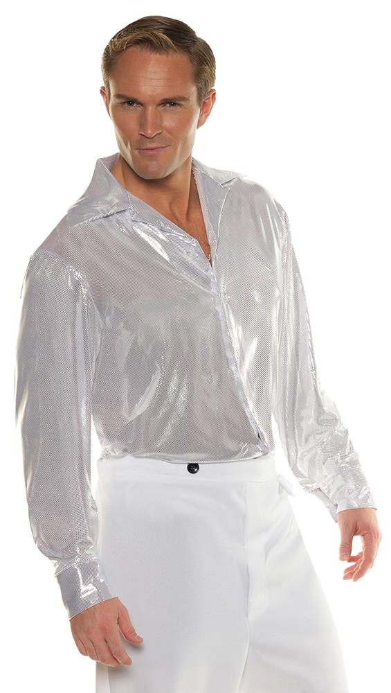 Silver White Disco Adult Shirt