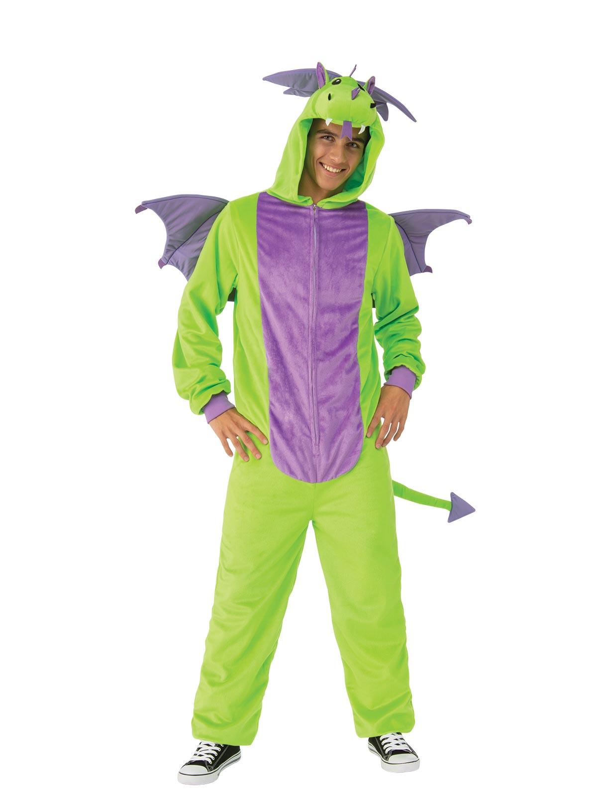Green Dragon Furry All-in-One Jumpsuit Adult Costume