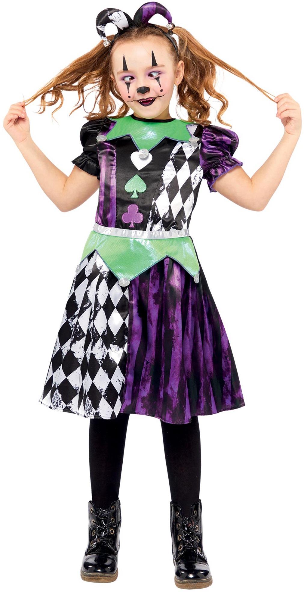 Creepy Jester Girl Child Costume