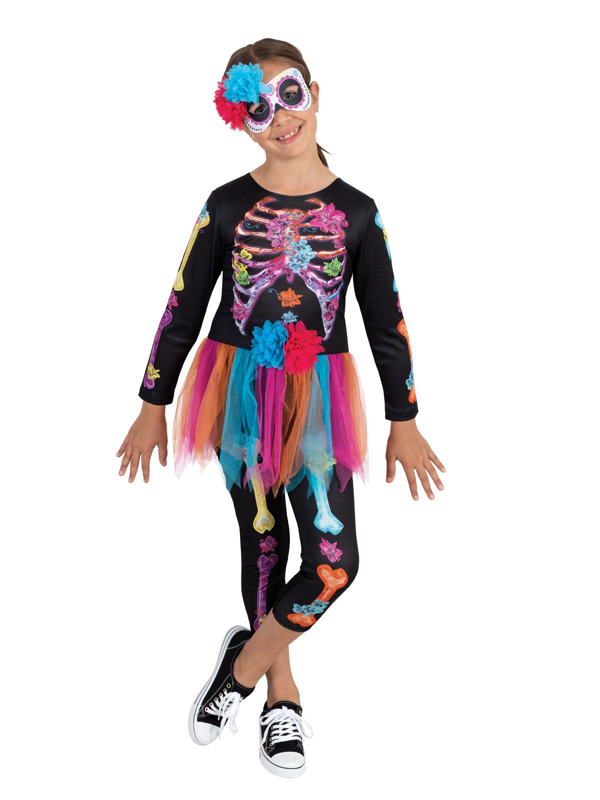 Skeleton Girl Neon Child Costume