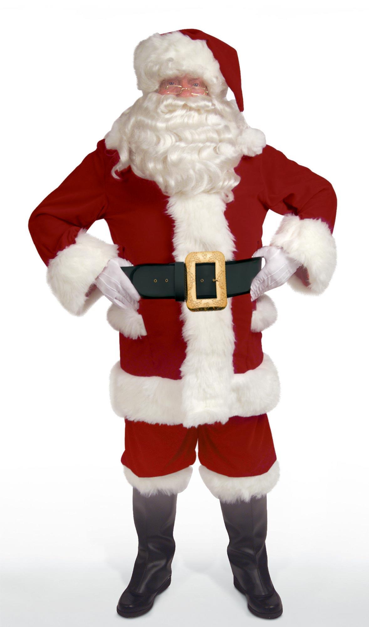 Burgundy Velvet Overalls Santa Suit Adult Costume