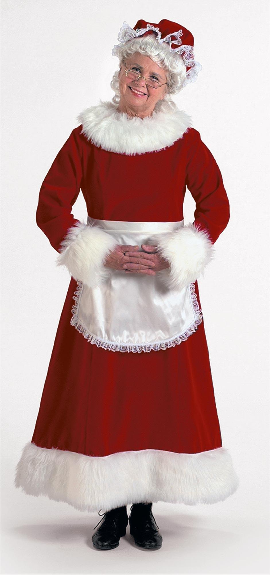 Burgundy Velvet Mrs. Claus Adult Plus Costume