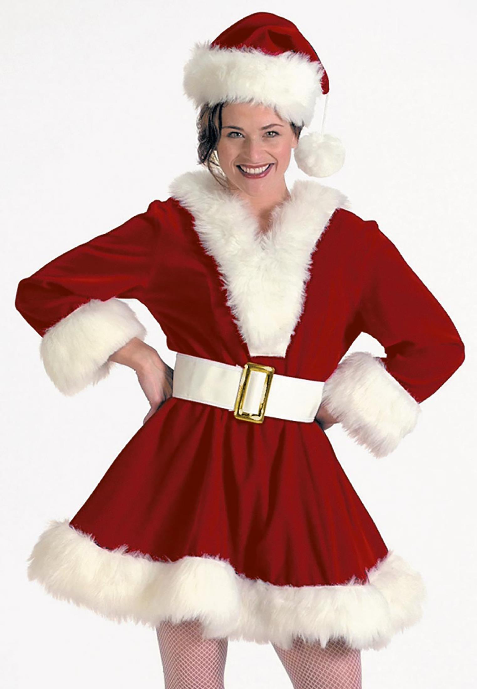 Perky Pixie Burgundy Velvet Adult Costume