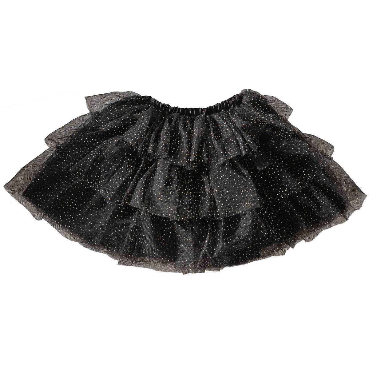 Fancy Dress Black Gold Sparkle Tutu Child Costume Accessory