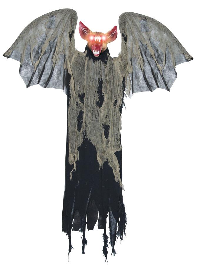 Hanging Bat With Wings Halloween Prop
