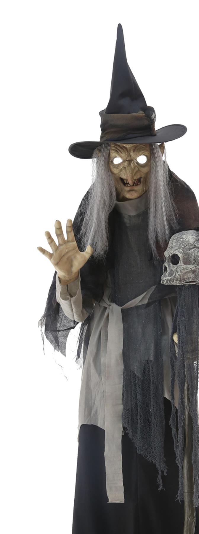 Lunging Haggard Witch Animated Halloween Prop