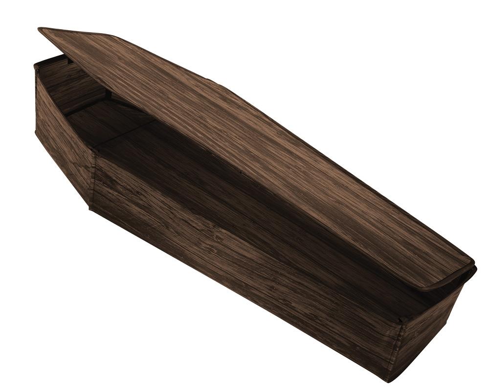 Brown Wood Look Collapsible Coffin 60in Halloween Prop