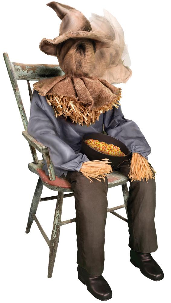 Sitting Scarecrow Animated Halloween Prop