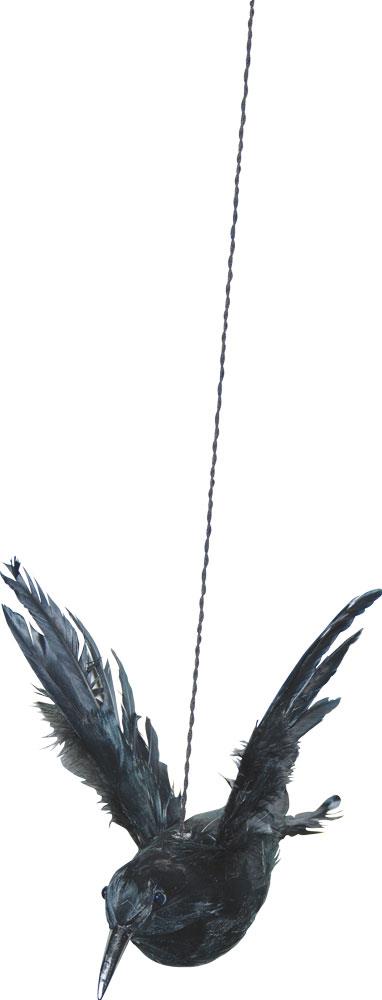 Raven With Raised Wings Halloween Prop