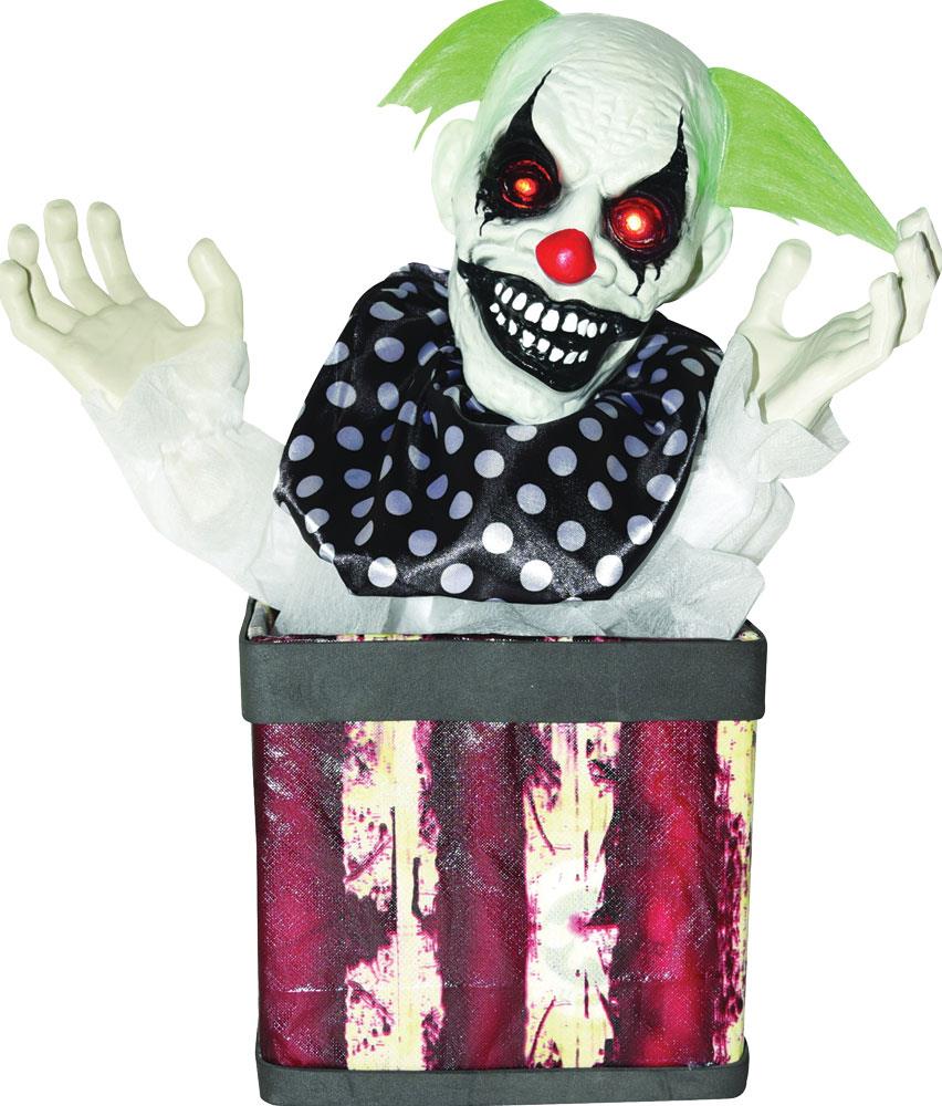 Horror Clown in a Box Animated Halloween Prop