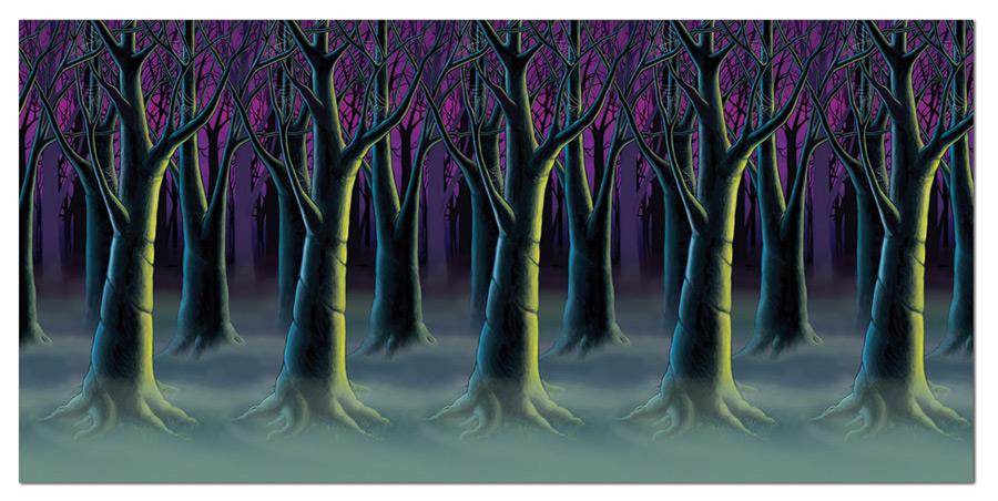 Spooky Forest Trees Backdrop Halloween Decoration