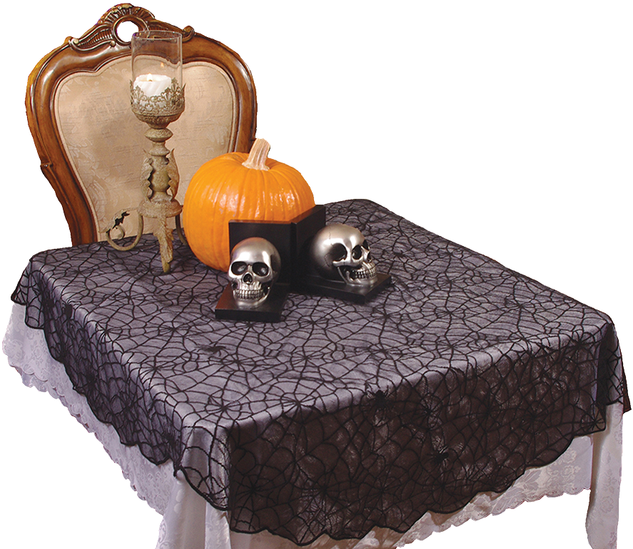 Lace Spider Web Tablecloth Round Halloween Decoration