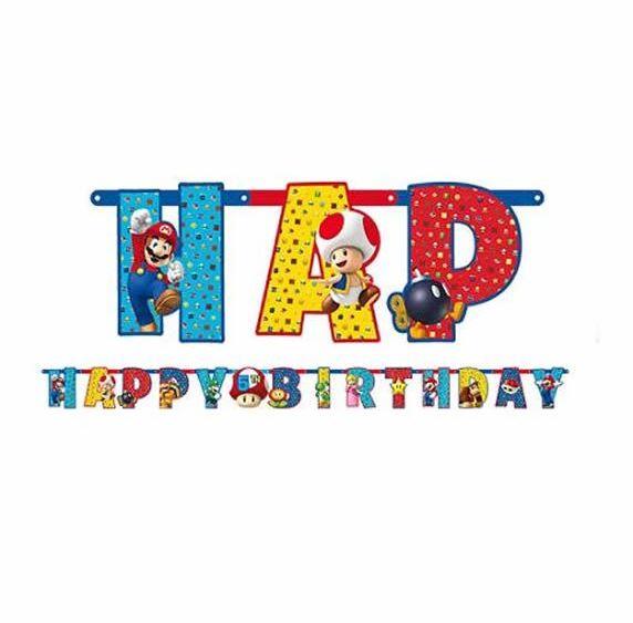 Super Mario Bros. Add an Age Birthday Banner