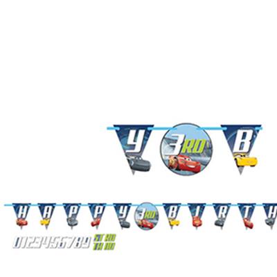 Cars 3 Add an Age Happy Birthday Banner