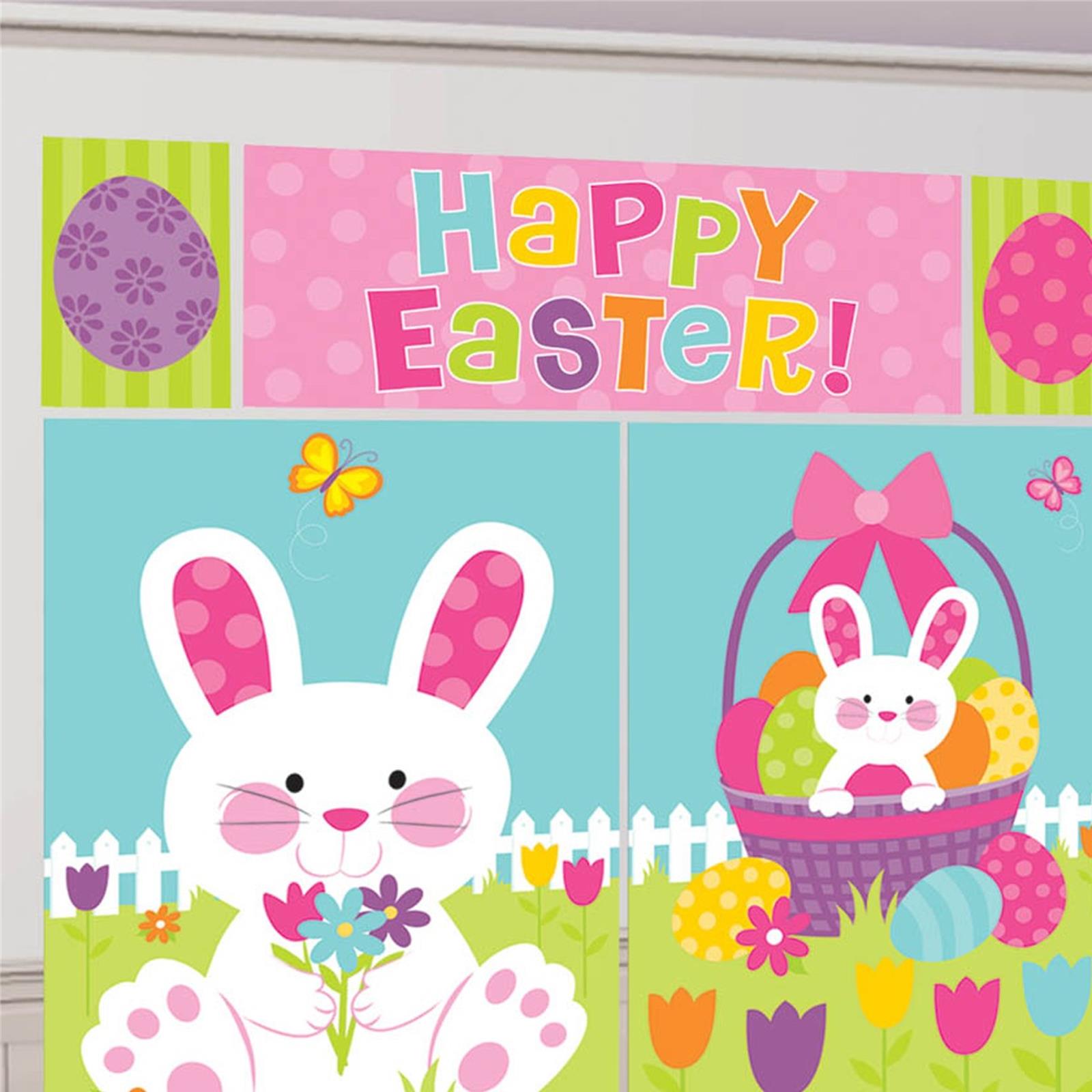 Happy Easter Plastic Scene Setter Wall Decorating Kit