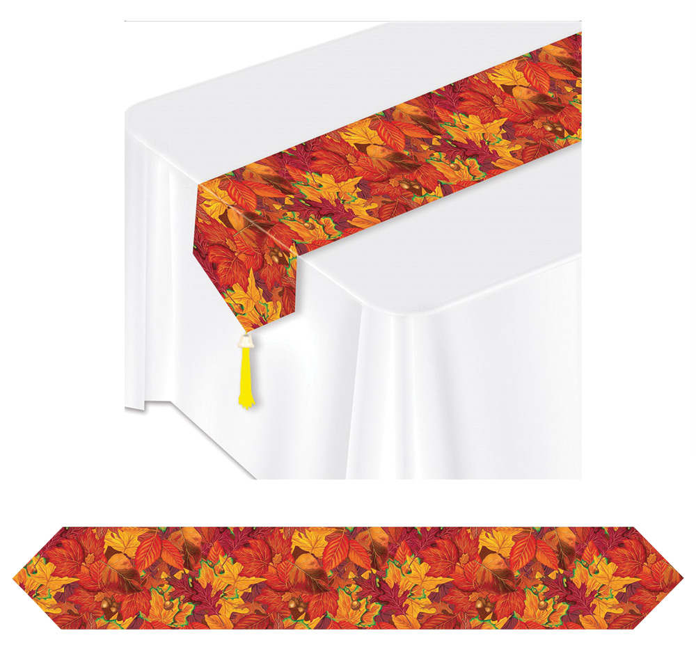 Thanksgiving Printed Autumn Leaf Table Runner