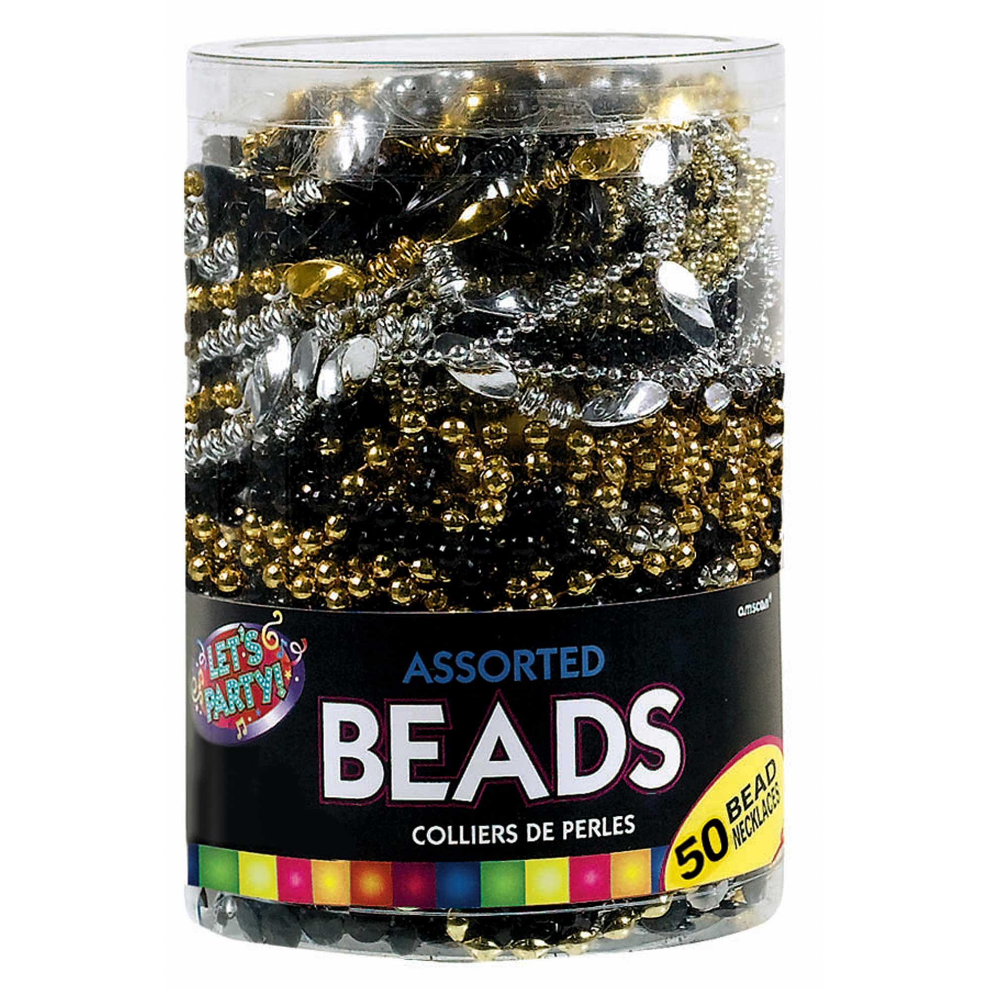 Glitz & Glam Plastic Beaded Necklaces Pack of 50 Adult Costume Accessory