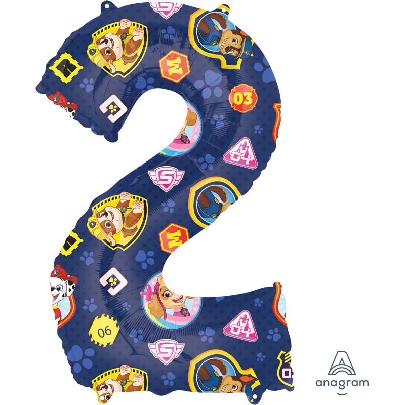 SuperShape Paw Patrol Number 2 Foil Balloon