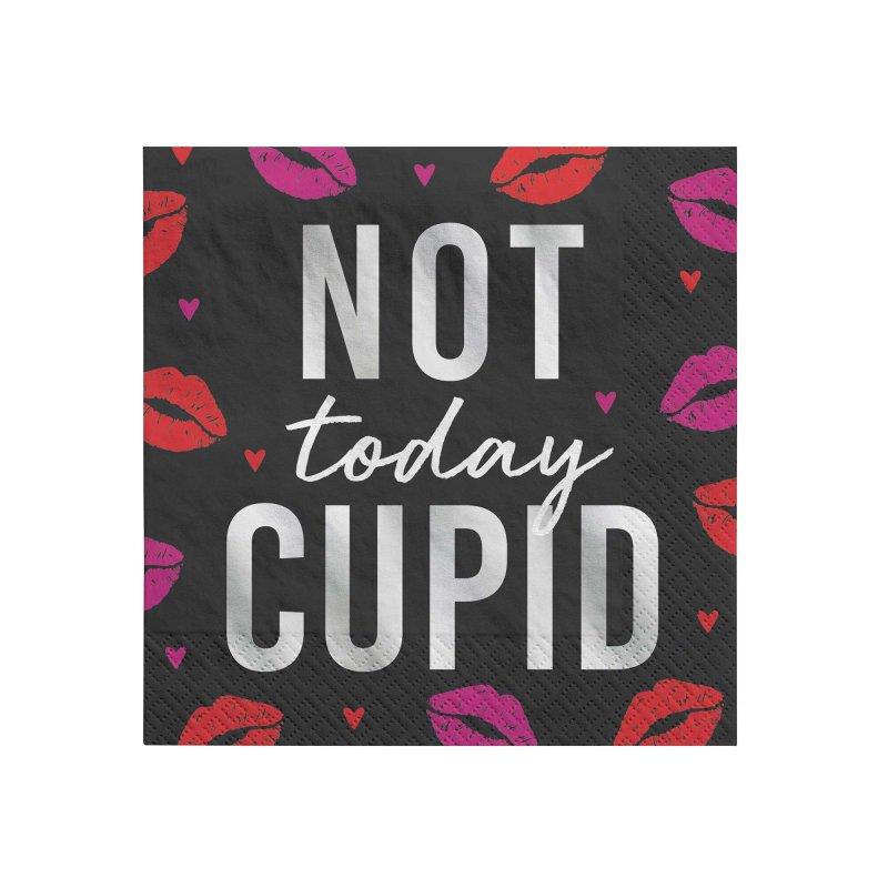 Anti-Valentine's Day Not Today Cupid Beverage Napkins Pack of 16