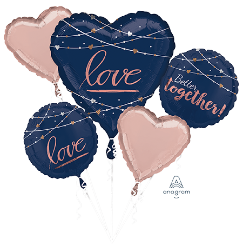 Navy Bride Love Better Together Balloon Bouquet
