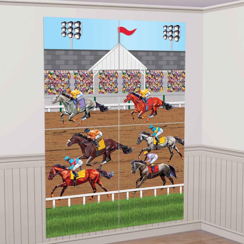 Melbourne Cup Derby Horse Racing Scene Setter Wall Decorating Kit