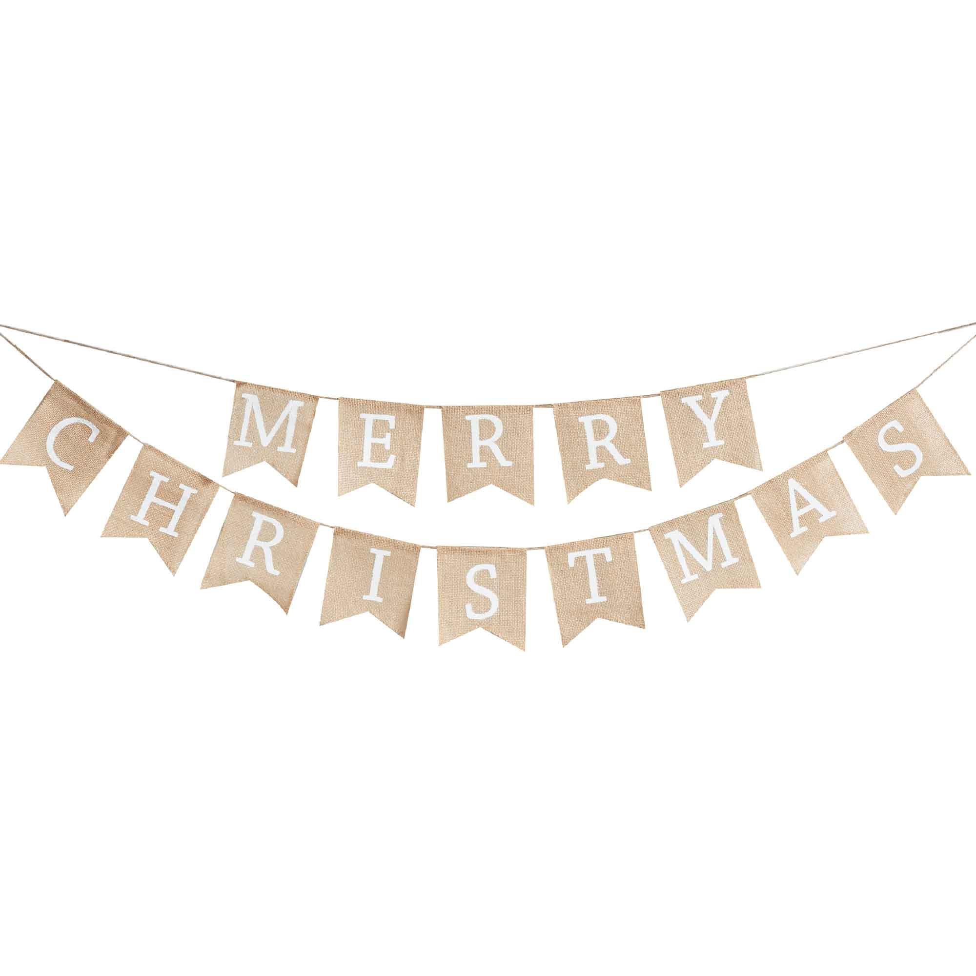 Rustic Christmas Hessian Bunting Banner