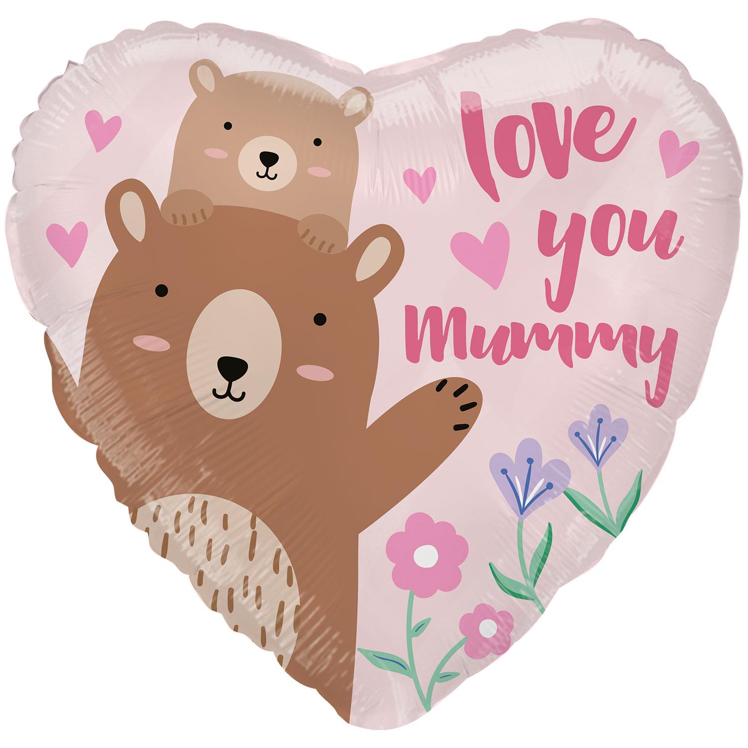 Love You Mummy Bear 45cm Foil Balloon
