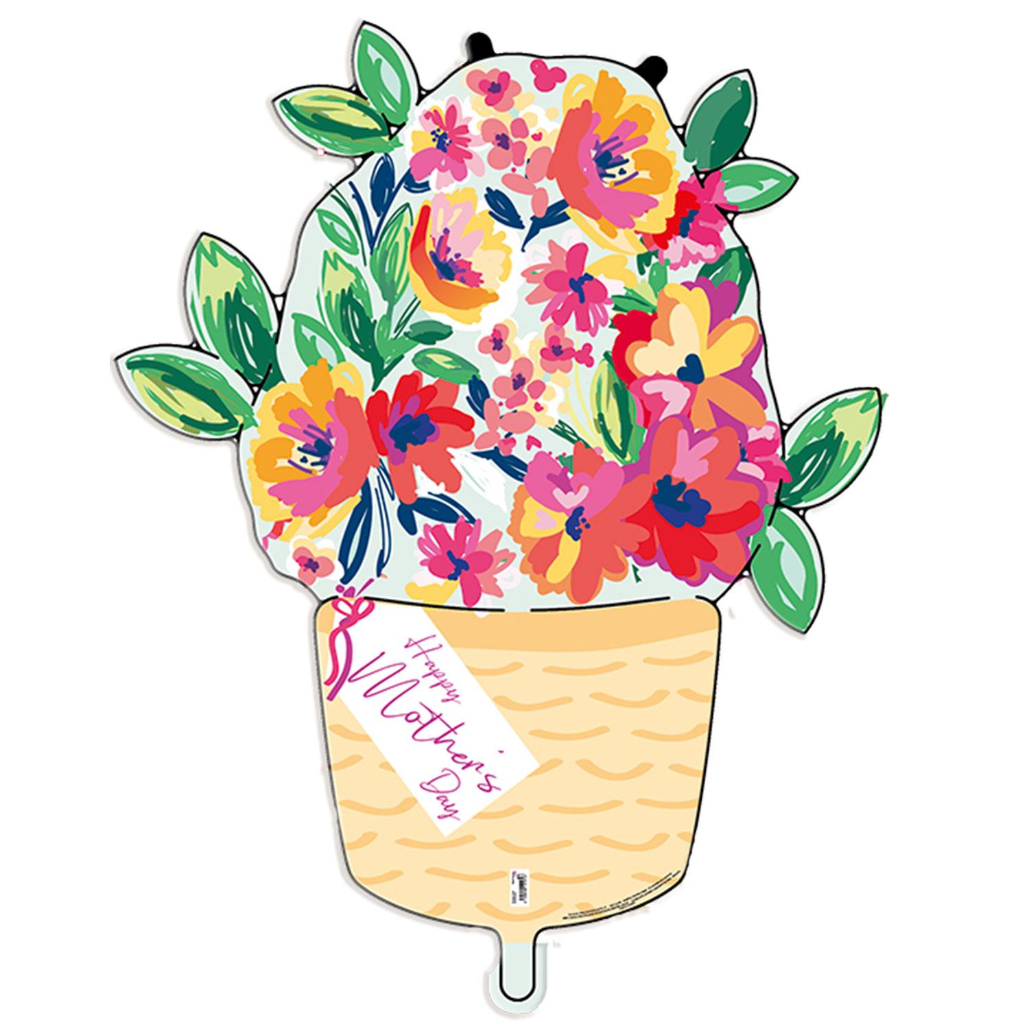 Shape Happy Mother's Day Floral Bouquet Foil Balloon