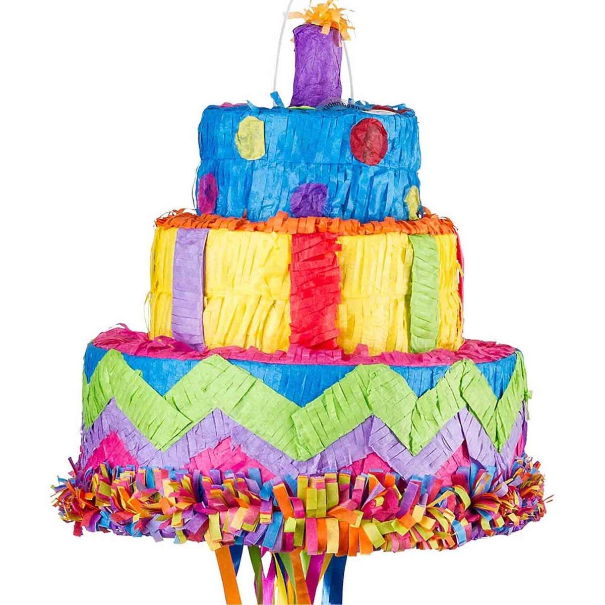 Birthday Cake 3D Shape Pull String Pinata | Costumes.com.au - Costumes ...