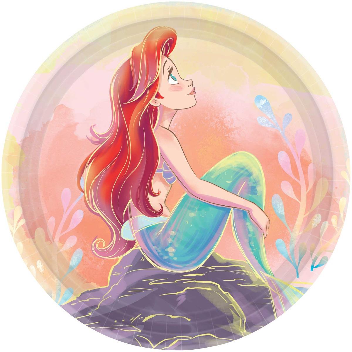 The Little Mermaid 18cm Round Paper Plates NPC