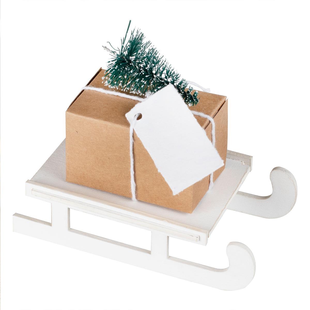 White Christmas Sleigh Place Cards Pack of 4