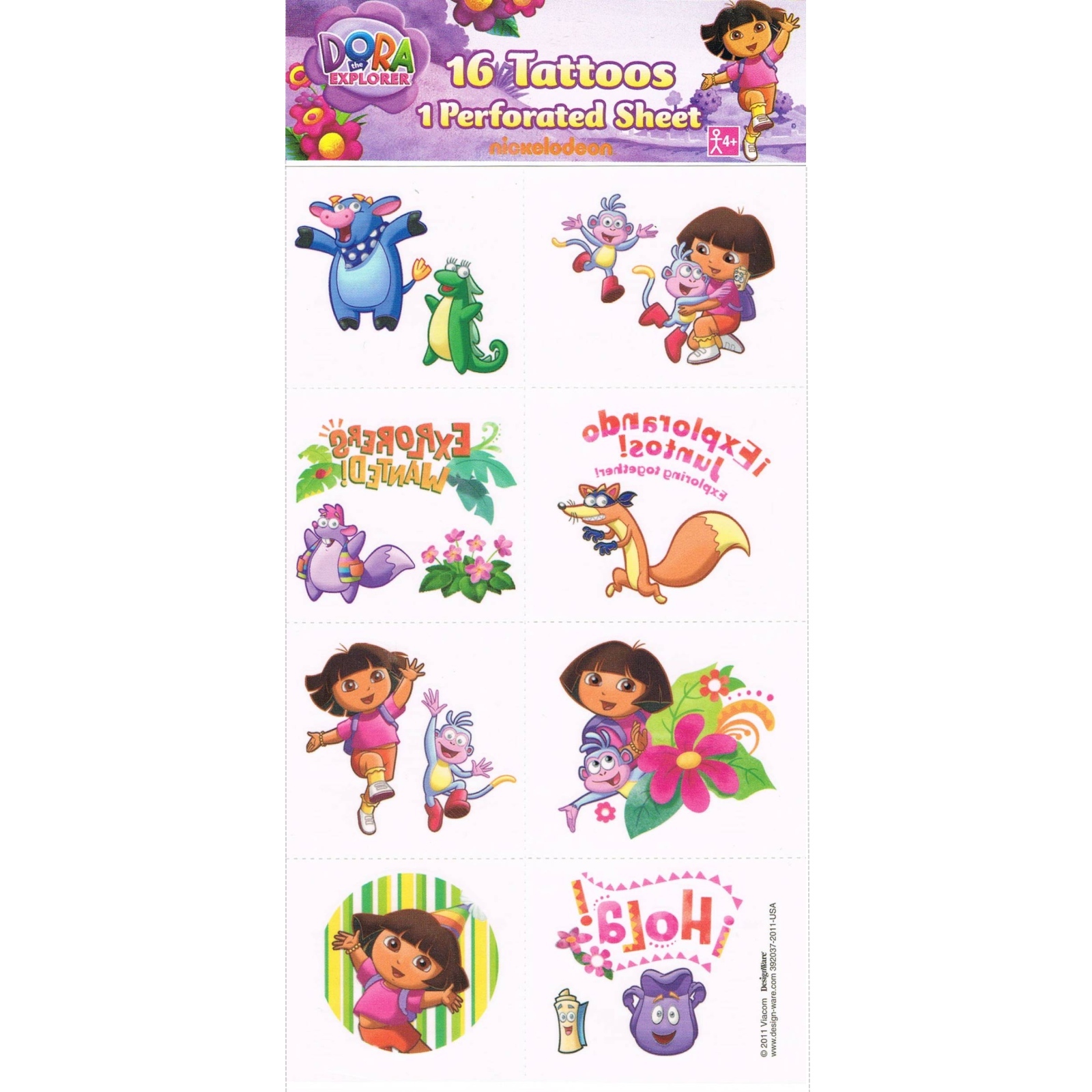 Dora the Explorer Tattoos (1 Sheet)