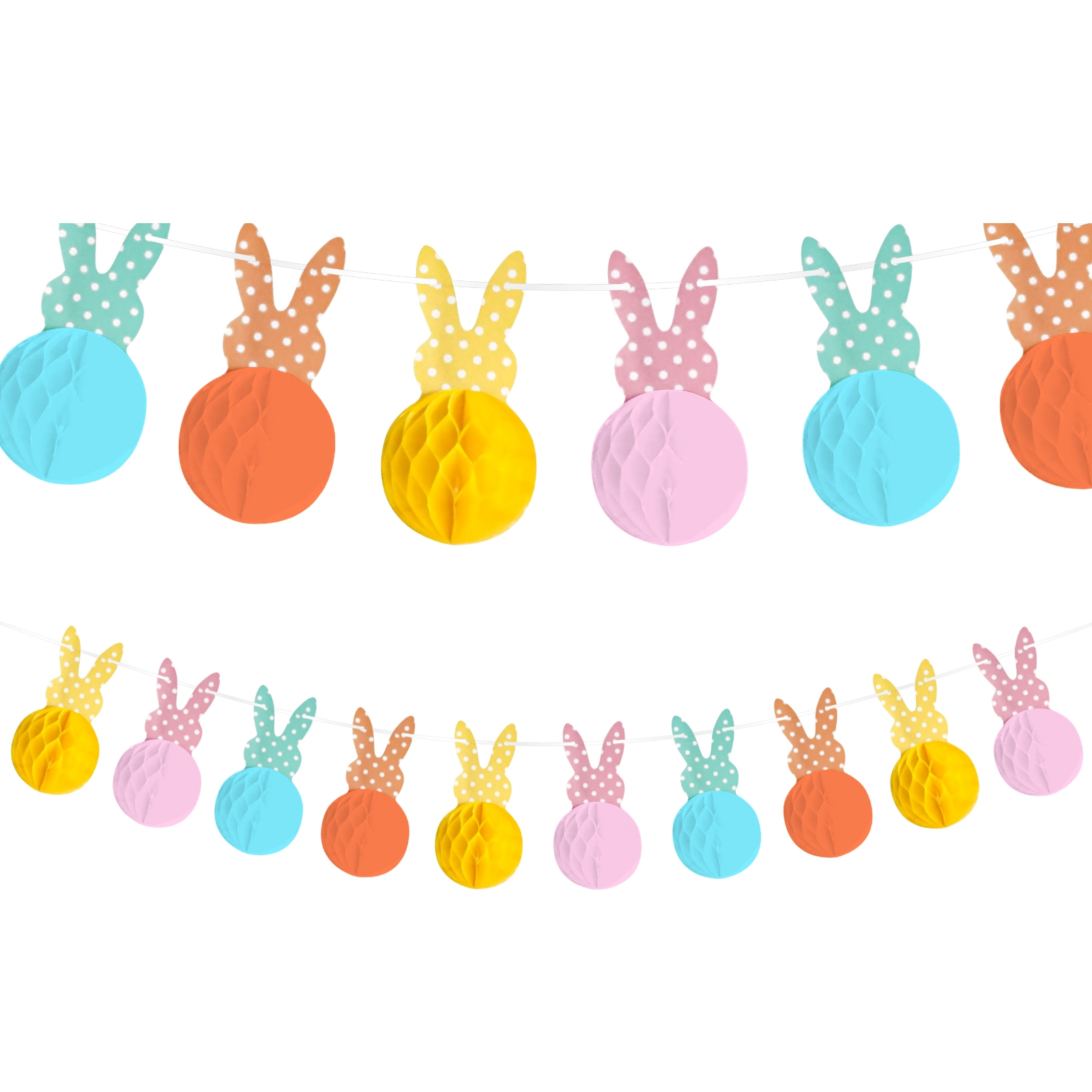 Easter Bunny Dotty Honeycomb Garland Banner