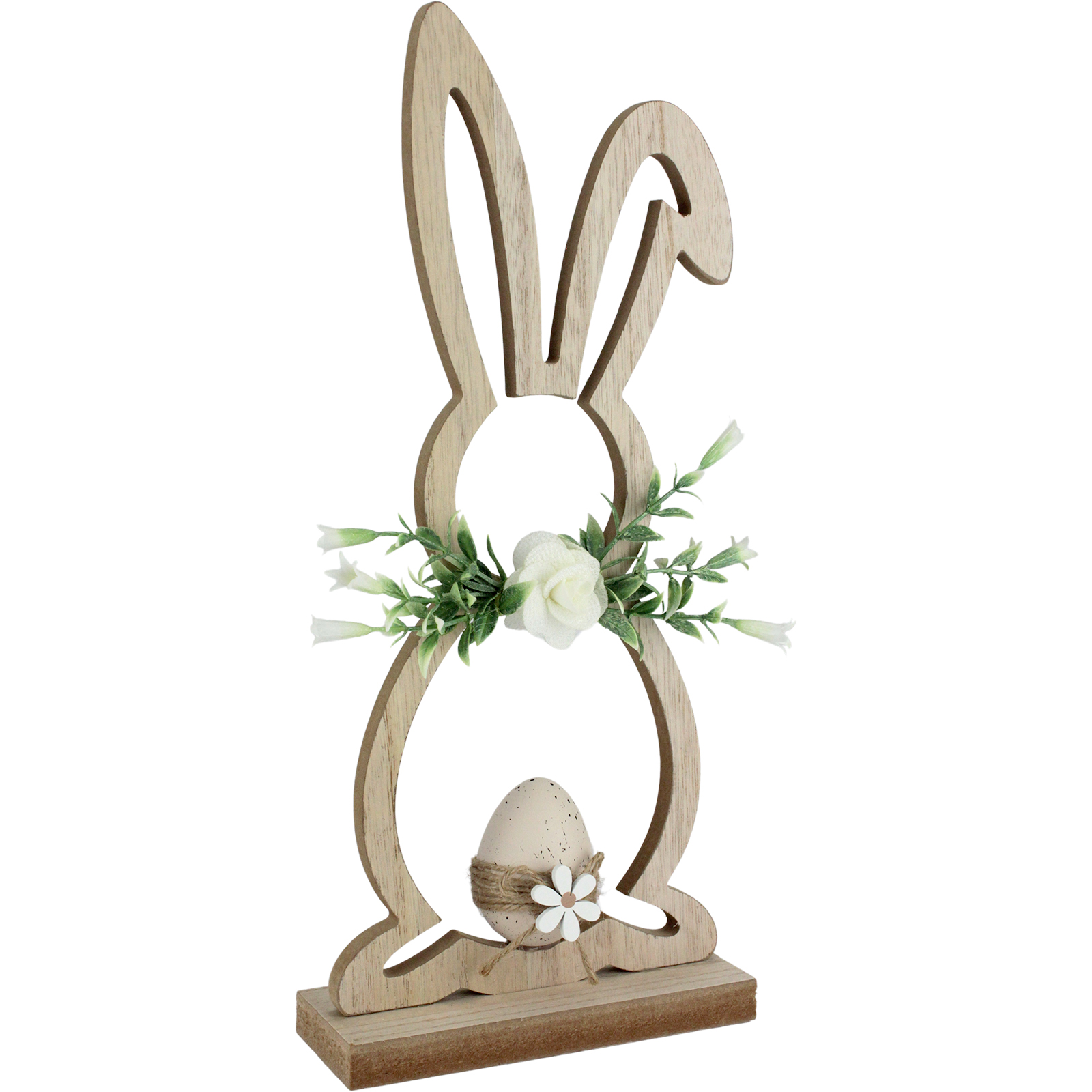 Spring Elegance Wooden Bunny Decoration