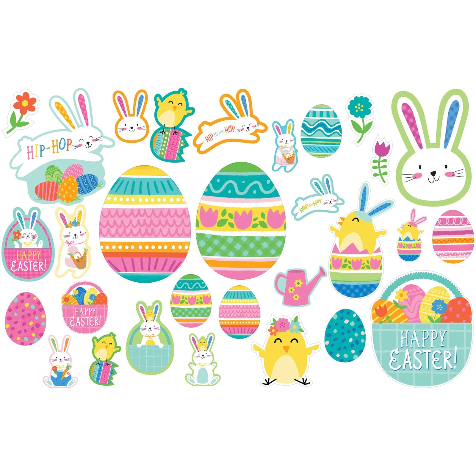 Funny Bunny Easter Cutout Decorations (pack of 30)