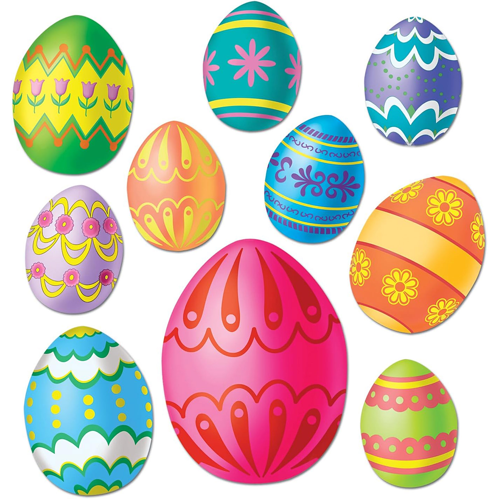 Colourful Easter Egg Cutouts (Pack of 10)