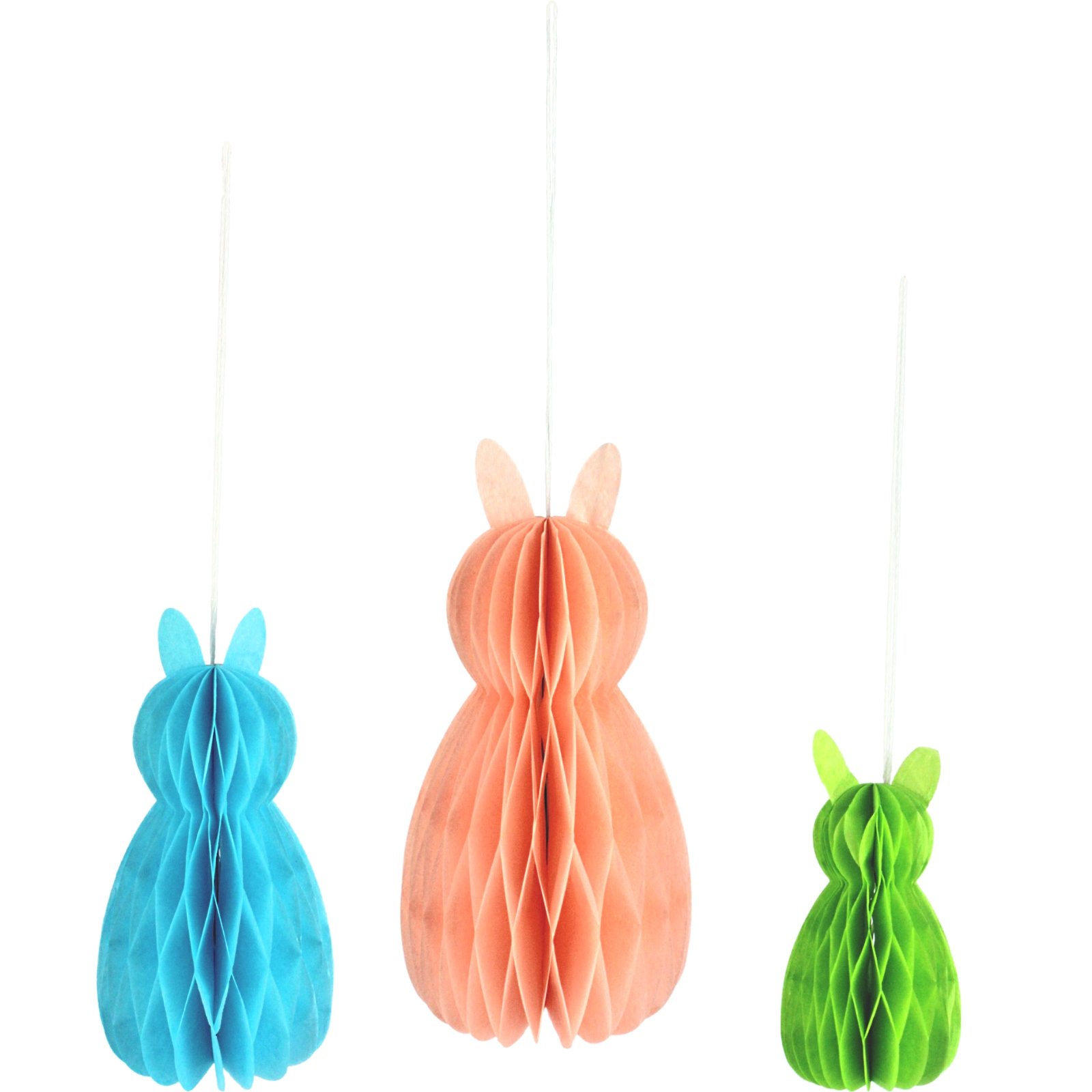 Whimsical Bunny Honeycomb Hanging Decorations Pack of 3