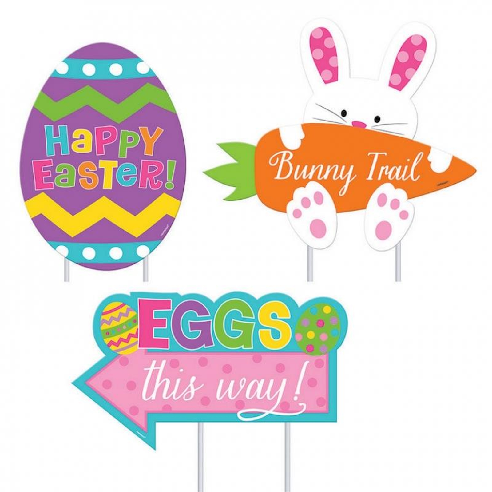 Easter Egg Hunt Sidewalk Signs (Pack of 3)